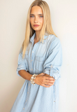 Denim Stripe Shirtdress