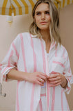 Peta Oversized Shirt Variegated Red Stripe
