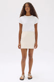 Simone Cotton Linen Blend Mini Skirt Oat Marle