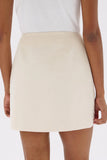 Simone Cotton Linen Blend Mini Skirt Oat Marle