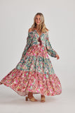 Damascus Mid Sleeve Dress Rose Garden