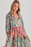 Damascus Mid Sleeve Dress Rose Garden