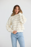 Tula Knit Off White Stripe