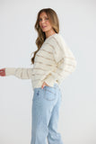 Tula Knit Off White Stripe