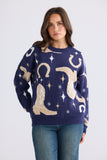 Lucky Boots Knit Navy