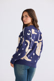 Lucky Boots Knit Navy