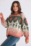 Cottage Knit Terracotta/Green