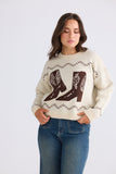 Boot Jive Knit Cream/Chocolate