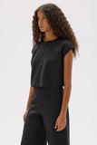 Tori Linen Top Black