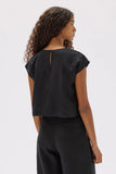 Tori Linen Top Black