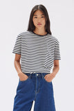 Womens Habour Stripe Short Sleeve Tee True Navy/White