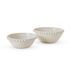 Eden White Large Bowl Set 2 Sml/Lrg