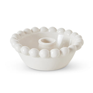 Eden White Candle Holder 12x4.5cm