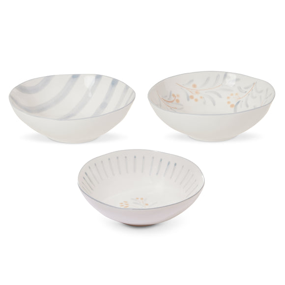 Juniper Hand Painted Small Bowl Set x3