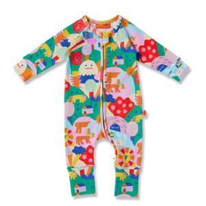 Rainbow Valley Long Sleeve Romper