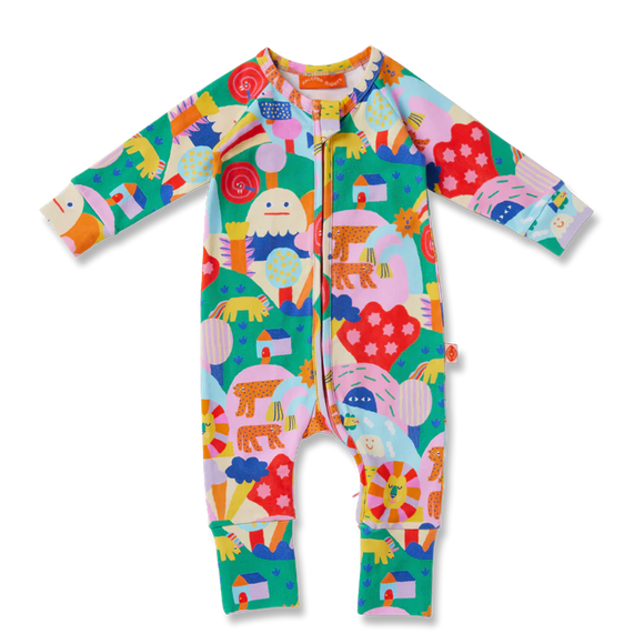 Rainbow Valley Long Sleeve Romper