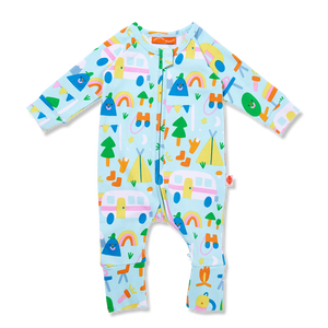 Happy Camper Long Sleeve Romper