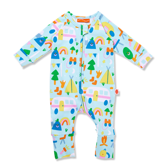 Happy Camper Long Sleeve Romper