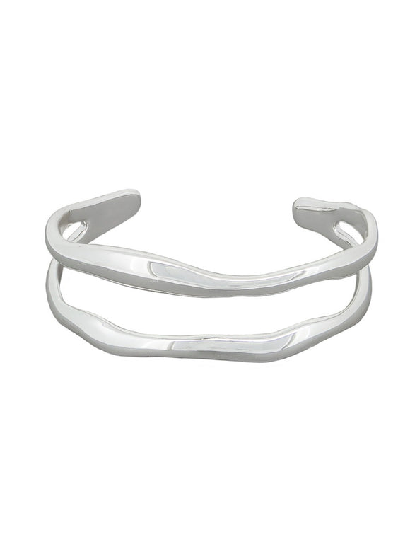 Silver Double Wave Cuff