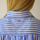 Riley Oversize Lightweight Cotton Shirt Blue & White Stripe