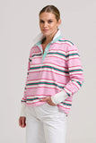 Rugby Sweatshirt Summer Pink Multi Stripe