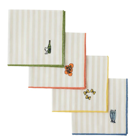 Deli S/4 Cotton Embroidered Napkins 40x40cm