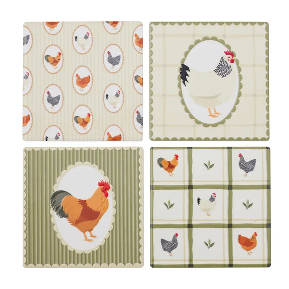 Henry S/4 Ceramic Coasters 10cm Olive