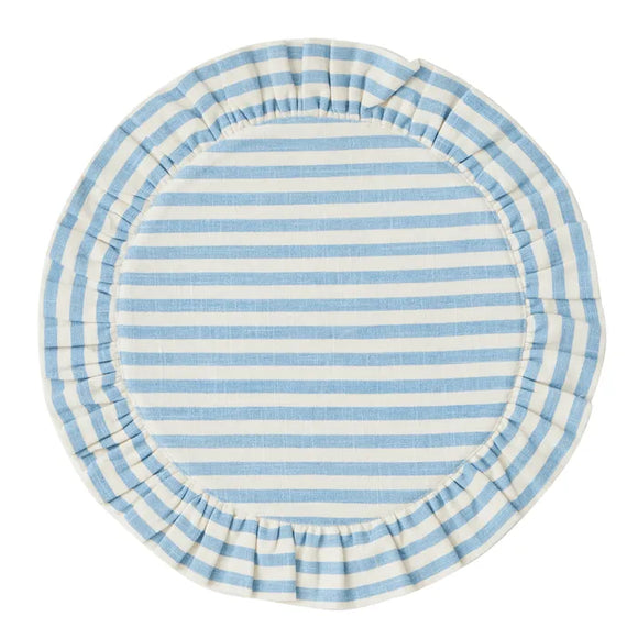 Lucille Cotton Stripe Placemat Sky 36cm