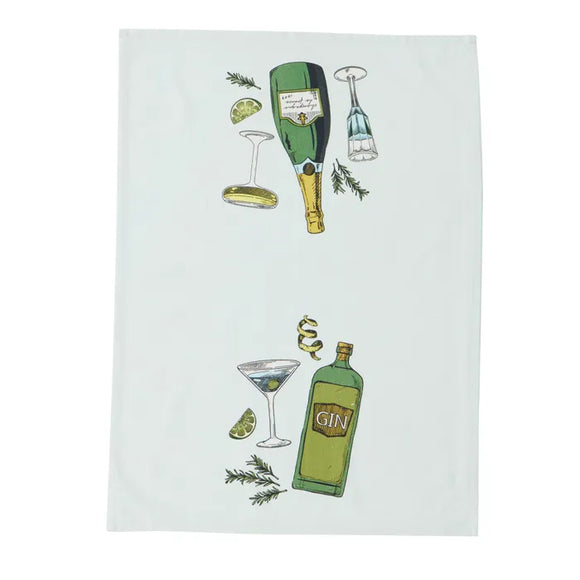 Gimlet Cotton Tea Towel Green 50x70cm