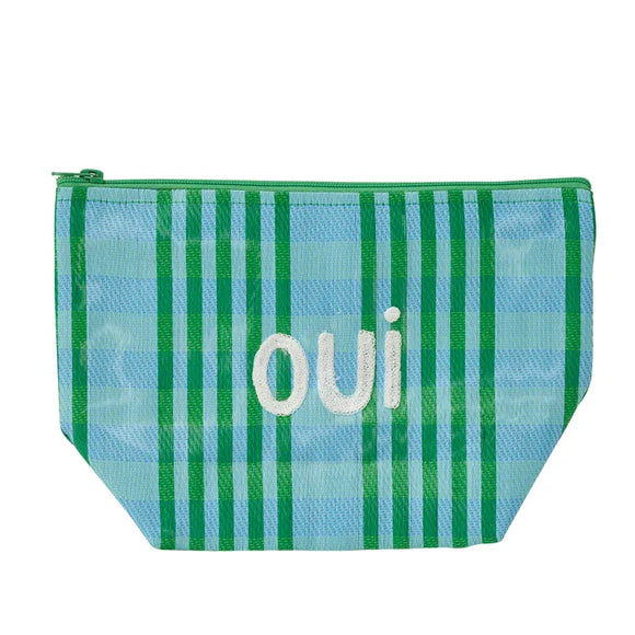 Oui Recycled Pouch Green/Blue 30x10x19cm