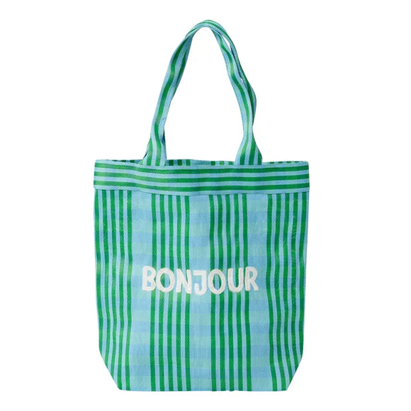 Bonjour Recycled Tote Green 38x10x40cm