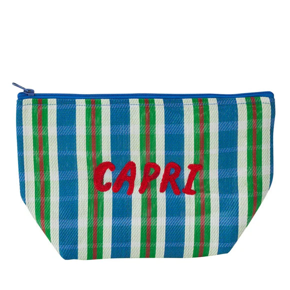 Capri Recycled Pouch Blue 30x10x19cm