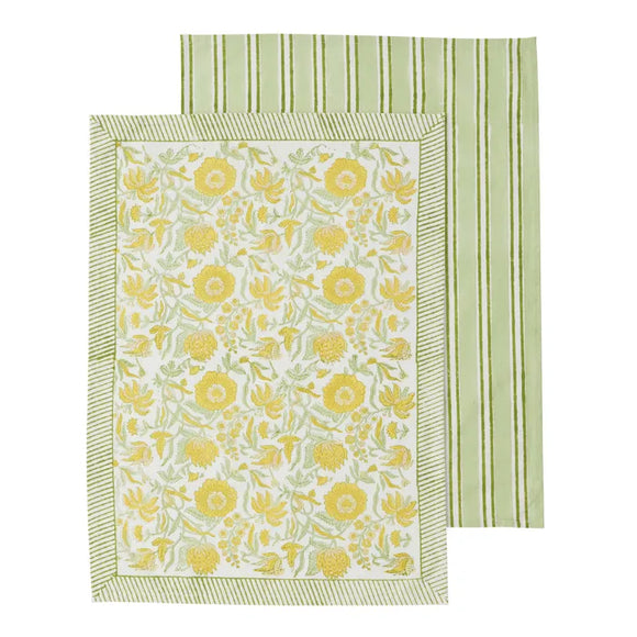 Marigold S/2 Cotton Block Tea Towels 50x70cm