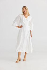 Amor Wrap Dress White