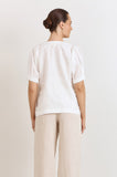 Harrie Pleated Linen Top White