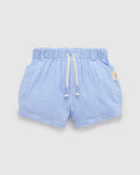 Crinkle Cotton Shorts Carribean