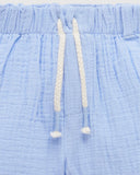 Crinkle Cotton Shorts Carribean