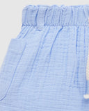 Crinkle Cotton Shorts Carribean