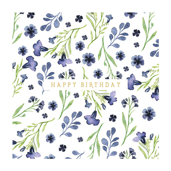 Hb Blue Flowers Embossed/Foil