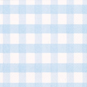 Gingham Light Blue Cocktail Napkins