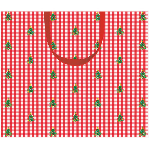 Large Horizontal Bag - Christmas Tree Gingham