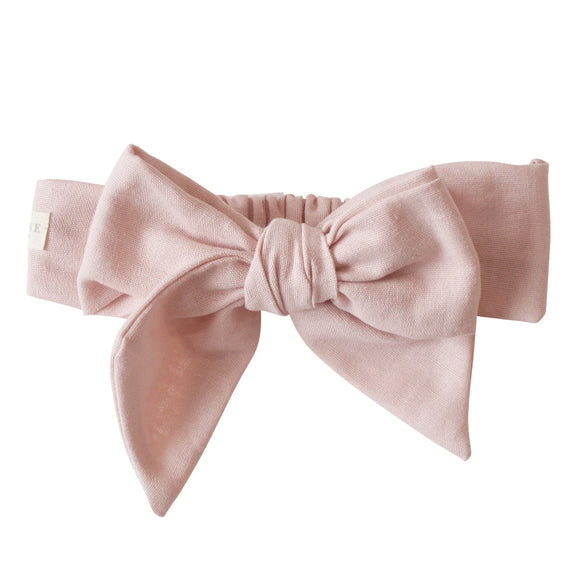 Linen Head Bow Pink