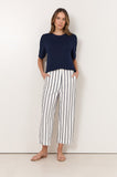 Lyndon Crop Pant Navy Stripe