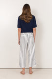Lyndon Crop Pant Navy Stripe