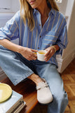 Peta Oversized Shirt Bay Blue Butter Yellow Stripe