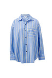 Peta Oversized Shirt Bay Blue Butter Yellow Stripe