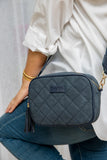 Sally Quilted - Navy Suede