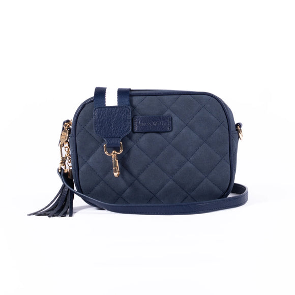 Sally Quilted - Navy Suede