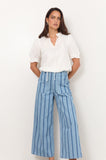 Sandra Short Sleeve Linen Top White
