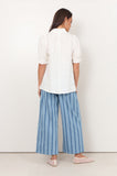 Sandra Short Sleeve Linen Top White